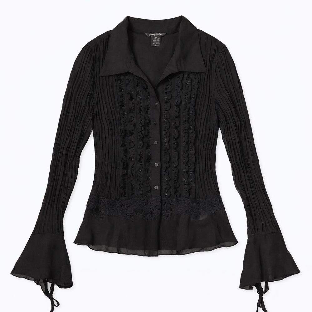 Sunny Taylor Black Ruffled Blouse - Picture 2 of 2
